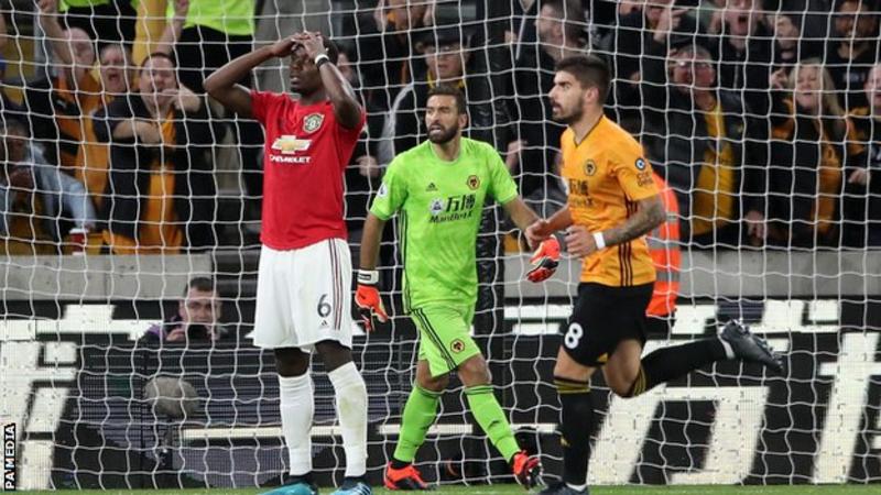 WOLVES 1 – MANCHESTER UNITED 1:  POGBA SEES PENALTY SAVED IN DRAW