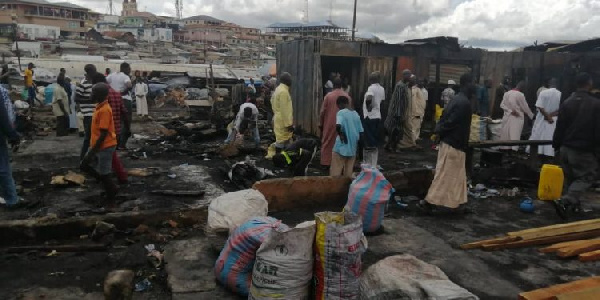Central Market Kumasi : 54 shops damaged.