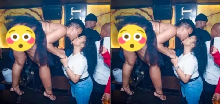 Abodam Video: South Africa’s Zodwa Wabantu ki$$es her fans one by one during performance