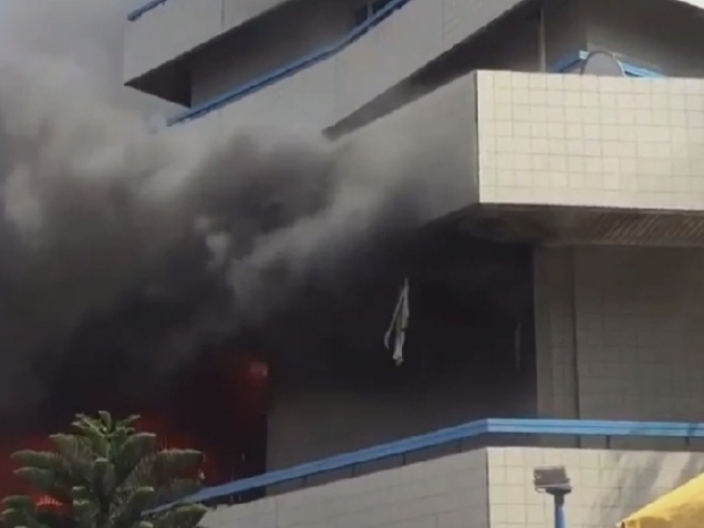 GCB Bank Liberty House branch at Kantamanto on fire